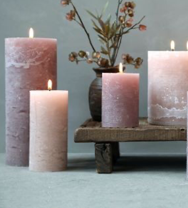 Dusty Rose Pillar Candle