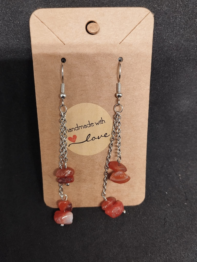 Boucle d'oreille en cornaline