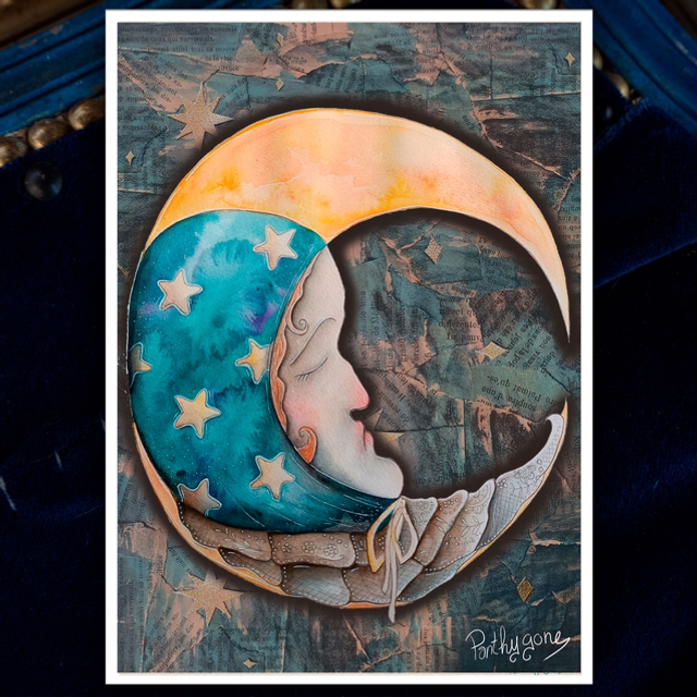 Luna étoilée - Print/Carte