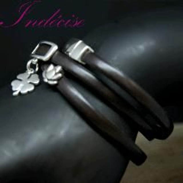 Bracelet 3 tours en cuir marron