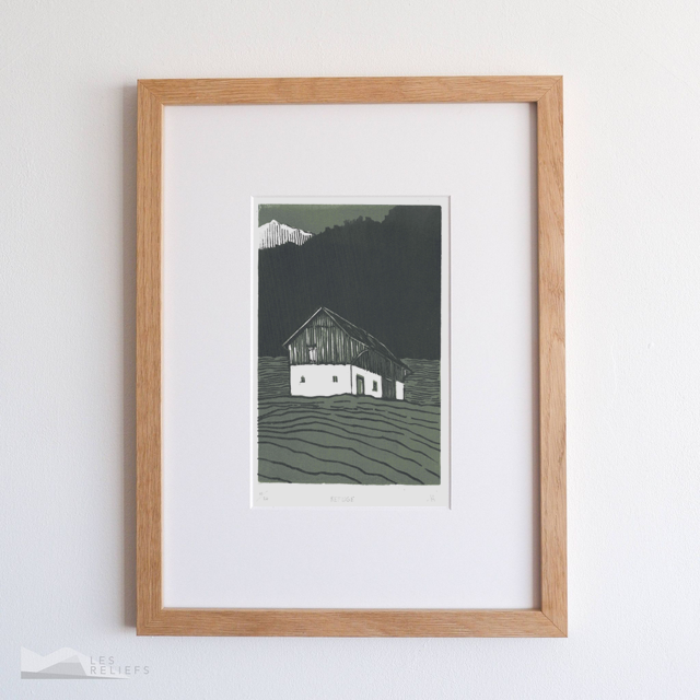 Woodcut &#039;Refuge&#039;