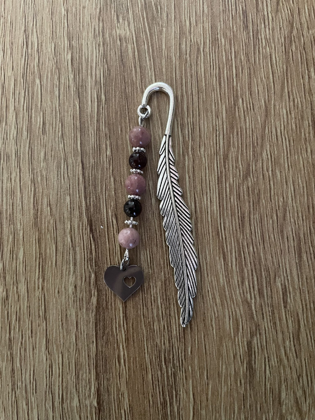 Marque-pages Rhodochrosite et Grenat 6 mm