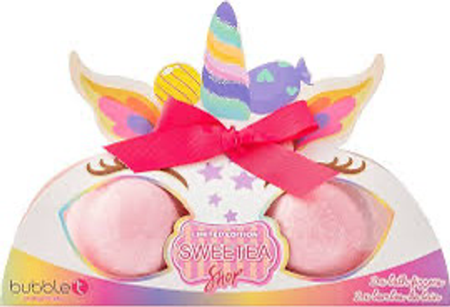 Bubble T Cosmetics Sweetea Edition Unicorn Fizzer Set to Cleanse and Nourish Skin, Fruity and Uplifting Fragrance, 2 x 180g