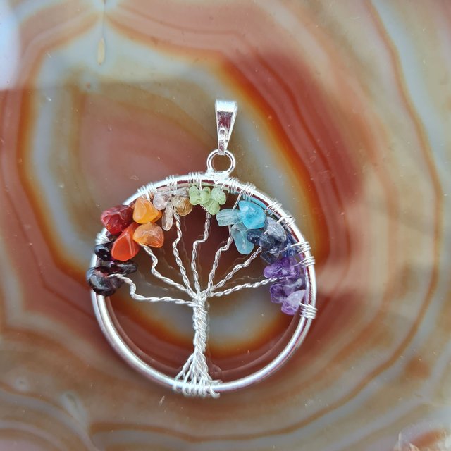 pendentif arbre de vie 7 chakras