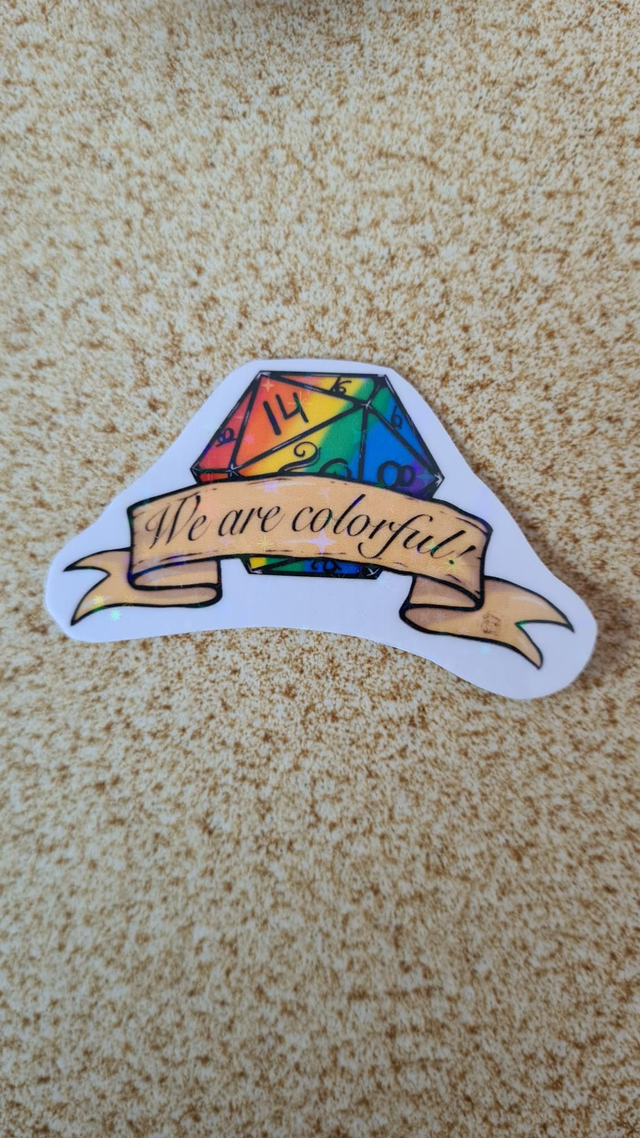 Sticker "Colorful" Glitzer transparent 