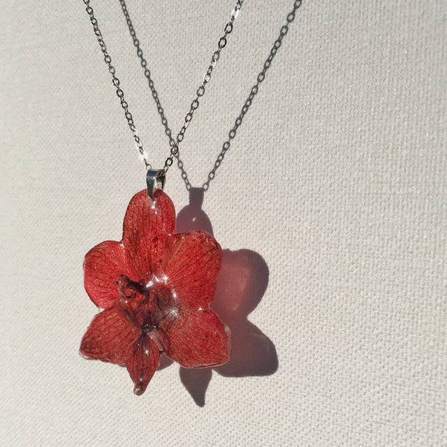 Red Orchid Necklace