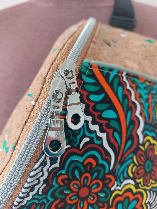 Sac banane en tissus liège et wax