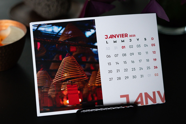 Calendrier Hong Kong horizontal