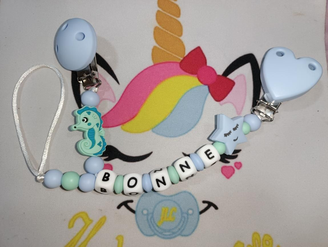 Attache doudou et tétine Hippocampe