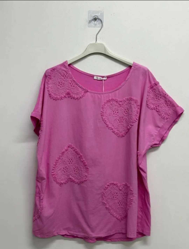 blouse rose coeur 