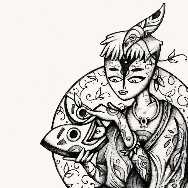 L'Âme Créatrice, dessin au crayon graphite