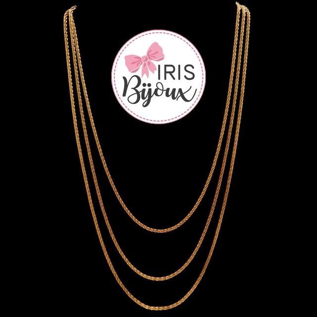 Collana triplo filo a 3 lunghezze 