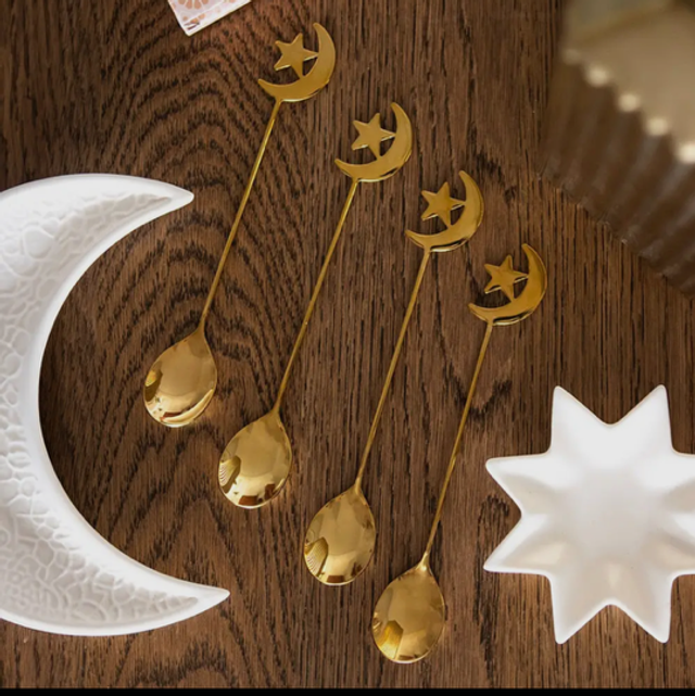 Star and Moon teaspoons (set of 4)