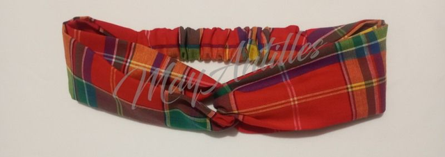 Turban croisé teinte orange/rouge