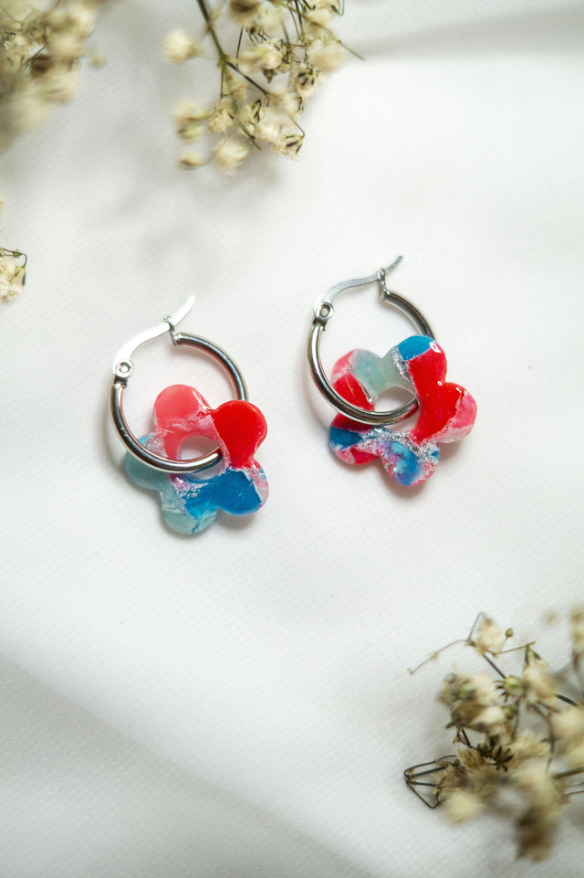 Coloris rosalie - Boucles Fleur 
