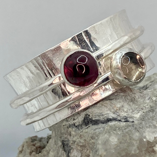 Double Gemstone Spinner Ring