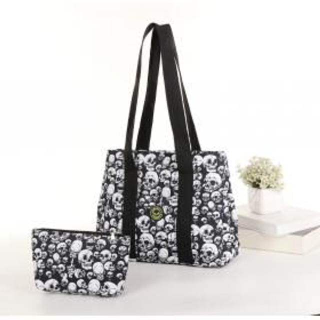 Skulls Shoulder Bag &amp; Cosmetic Bag 