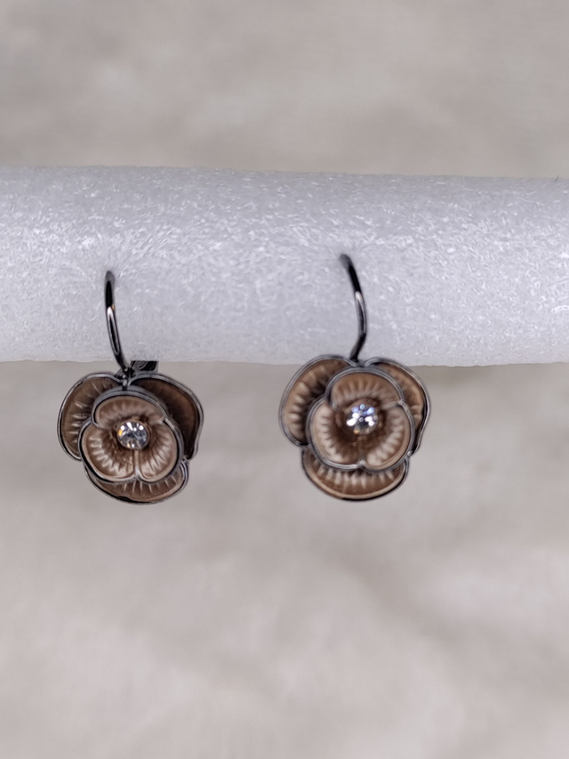 Boucles d'oreilles - Petites fleurs avec strass