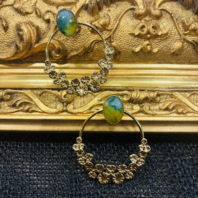 Boucles d’oreilles Couronne de fleurs 