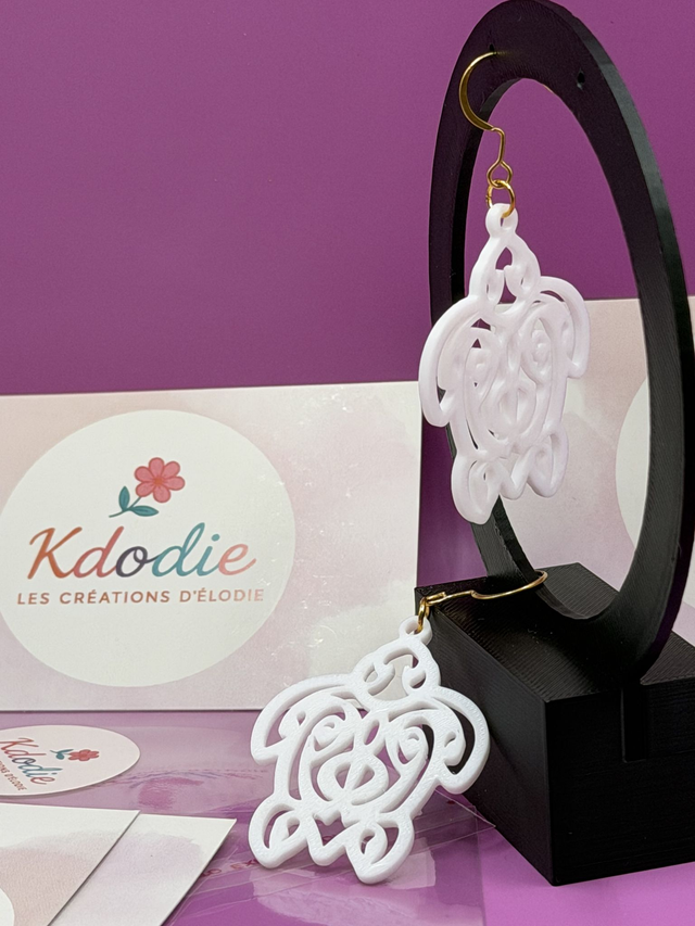 Boucles d'oreilles tortue - Attaches Inox ou couleur dorée