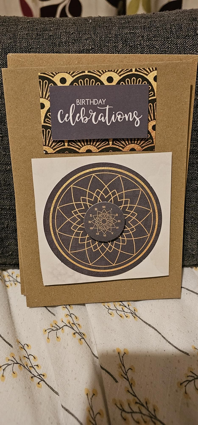 Birthday celebrations brown card