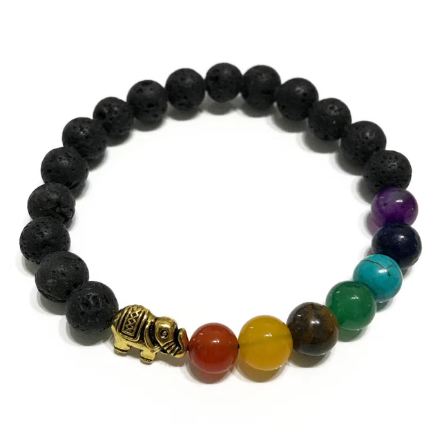Lava Stone Diffuser Bracelet – Elephant Chakra Charm