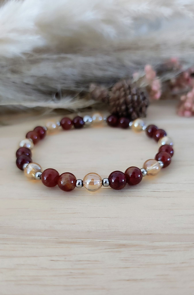 Bracelet "Anti-déprime" Grenat orange