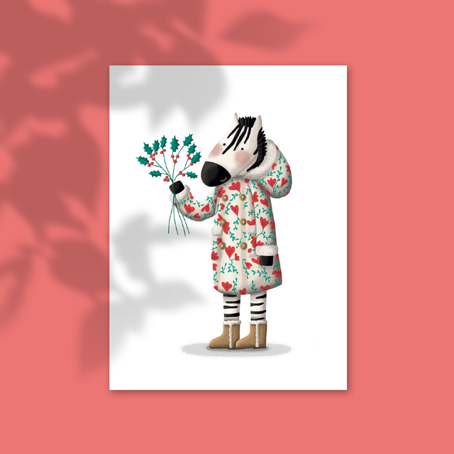 Noël - Zèbre - 10 x 15 cm