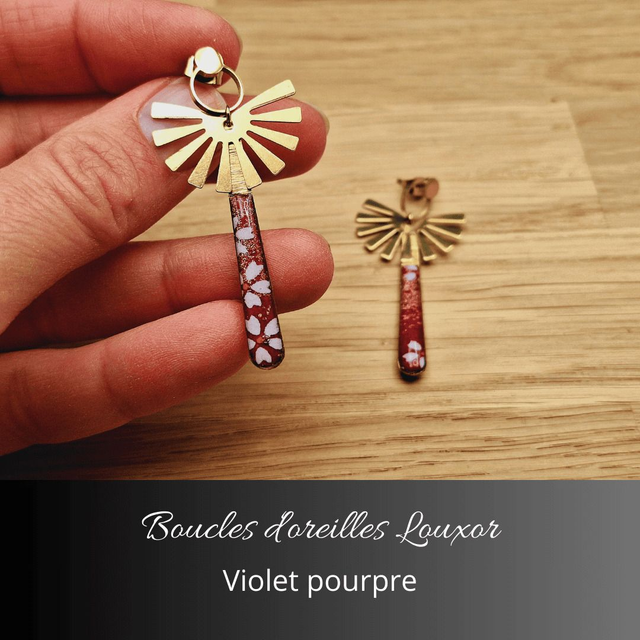 Boucles d'oreilles Louxor - Violet, pourpre