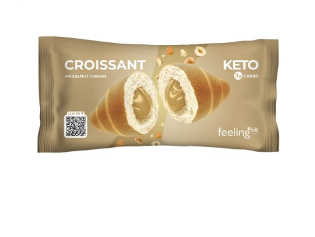 Cornetto Chetogenico ripieno di crema alla nocciola 50g keto friendly