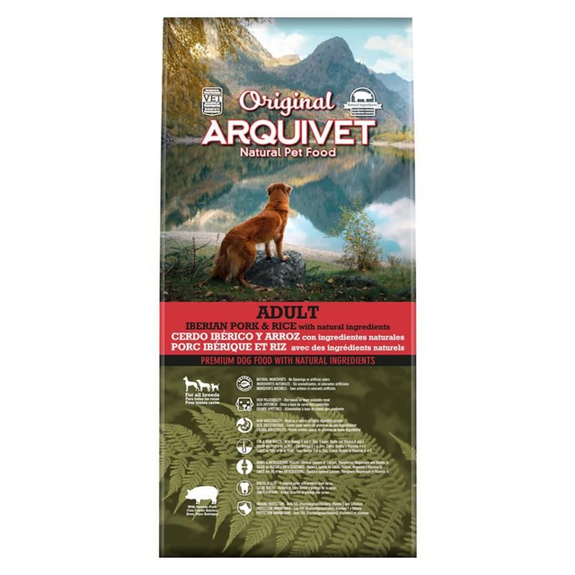 Croquettes pour chiens adultes - Porc Ibérique et riz - 12 kg - Arquivet / ARQ1141