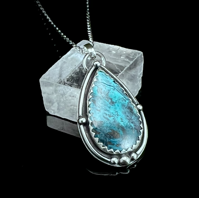 Colgante de Plata artesanal con Azurita