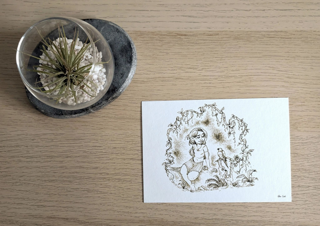 Le Jour se Lève, exlibris, 10x15cm