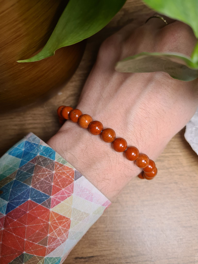 Jaspe Rouge - Bracelet avec perles de 8 mm 