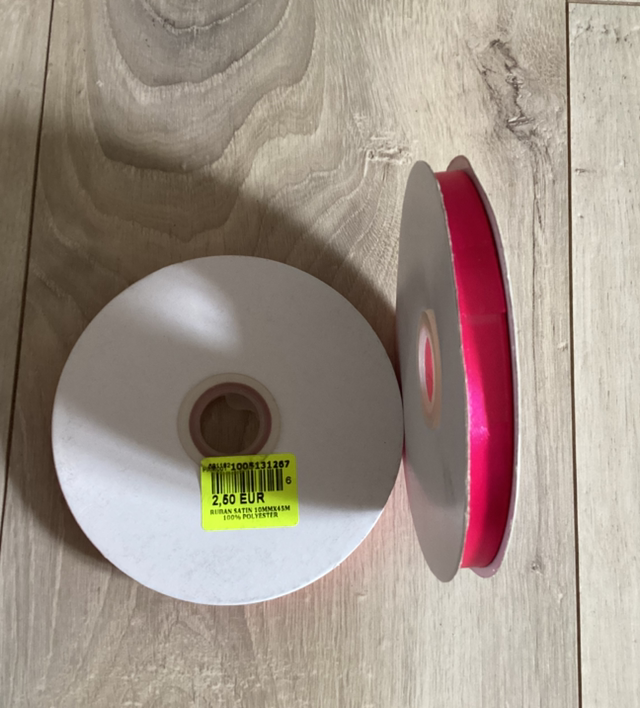 Rouleau ruban rose bonbons neuf 