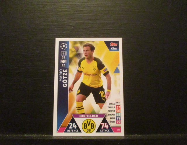 Mario Gotze - UEFA Champions League Match Attax 2018/19 Original Trading Card #138