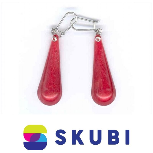 RETRO NÁUŠNICE PLASTOVÉ - KAPKY - 4 CM - NA HÁČKU (č. 127)