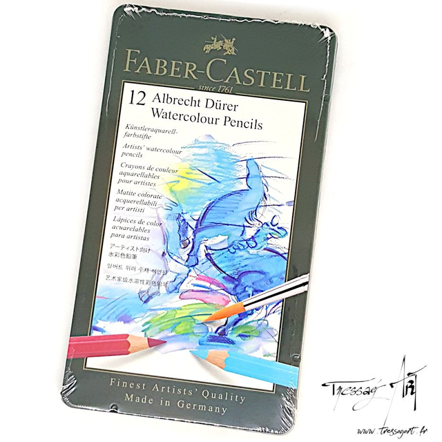 FABER CASTELL - CRAYONS COULEUR AQUARELLABLES ALBRECHT DURER METAL PAR 12 - FB064