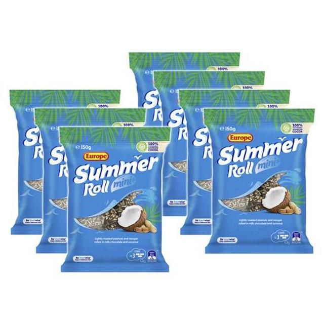 Europe 6PK Summer Roll Minis Chocolate & Coconut Snacks 150g