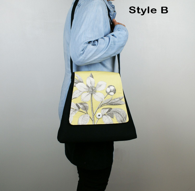 Unique Handmade Linen Shoulder Handbag; Flower Pattern Shoulder Strap Bag; 60s Handbag; Retro Shoulder Bag; 70s Linen Shoulder Bag, Boho Bag Active