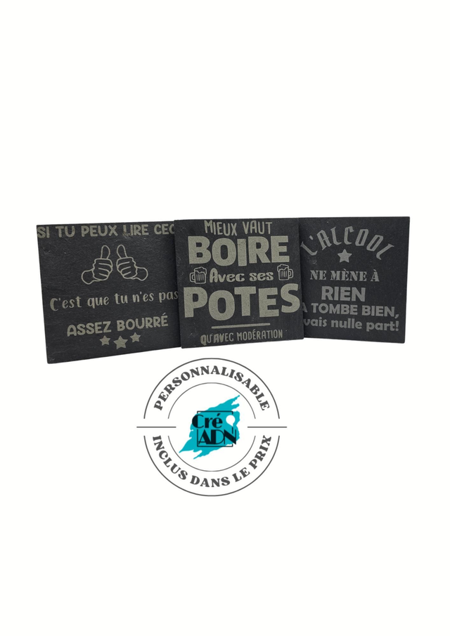 Sous-verres ardoise ×4