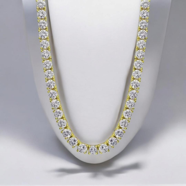 Collier Tennis de Luxe 5mm en Cuivre Plaqué-Or 18K avec Zircons Cubiques Étincelants