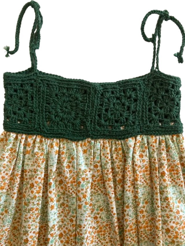 Vestido floral e verde