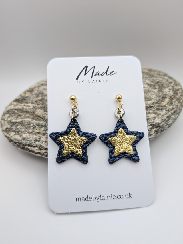 Star Stud Drop Earrings