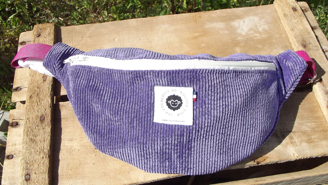 Sac banane velours violet