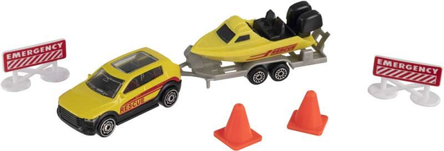 Teamsterz Street Machines Die-Cast Car & Boat Sea Rescue Set Available in Red or Yellow Only £2.49 each