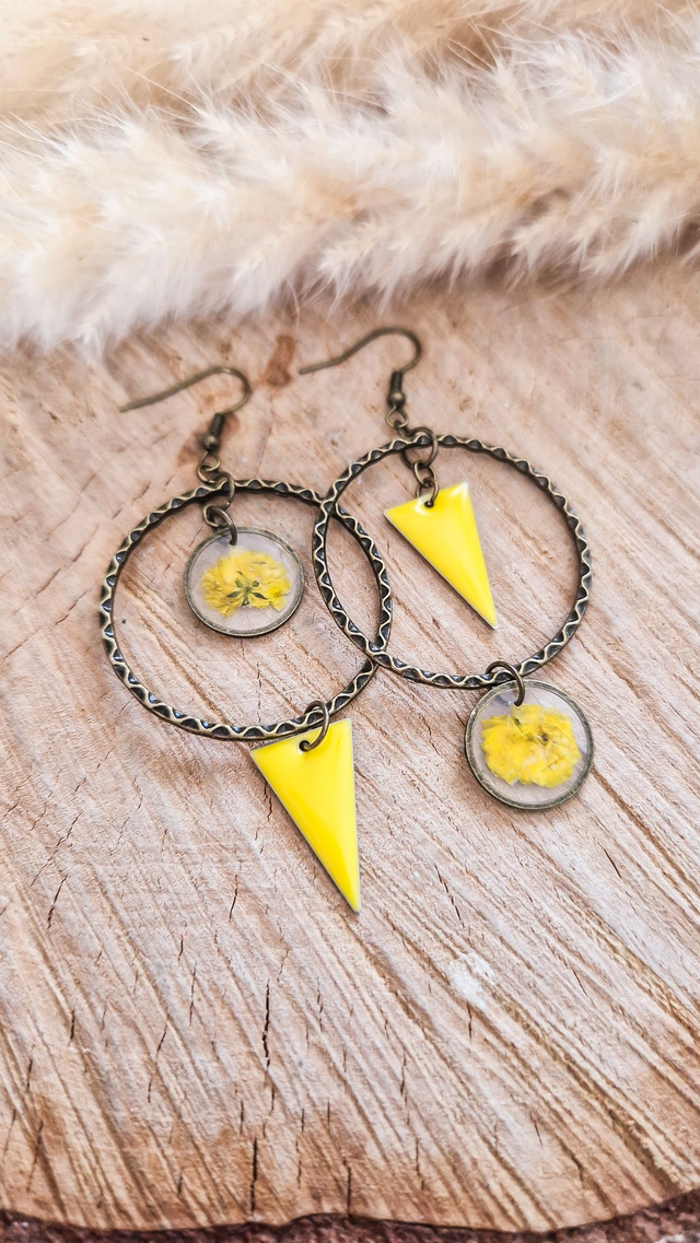 Boucles d'oreilles dépareillées "Les Solaires" - Modèle unique 