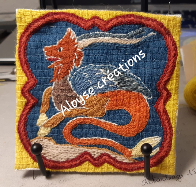 Broderie médiévale capricorne