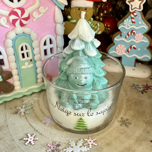 Bougie Neige sur le sapin XL 