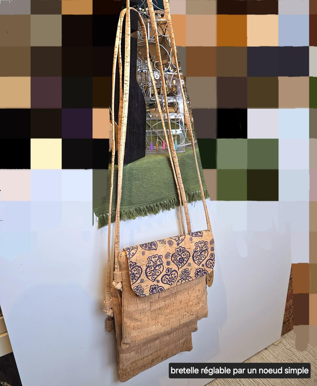 Sac à bandoulière "Mistral" en liège (3 imprimés à choix)